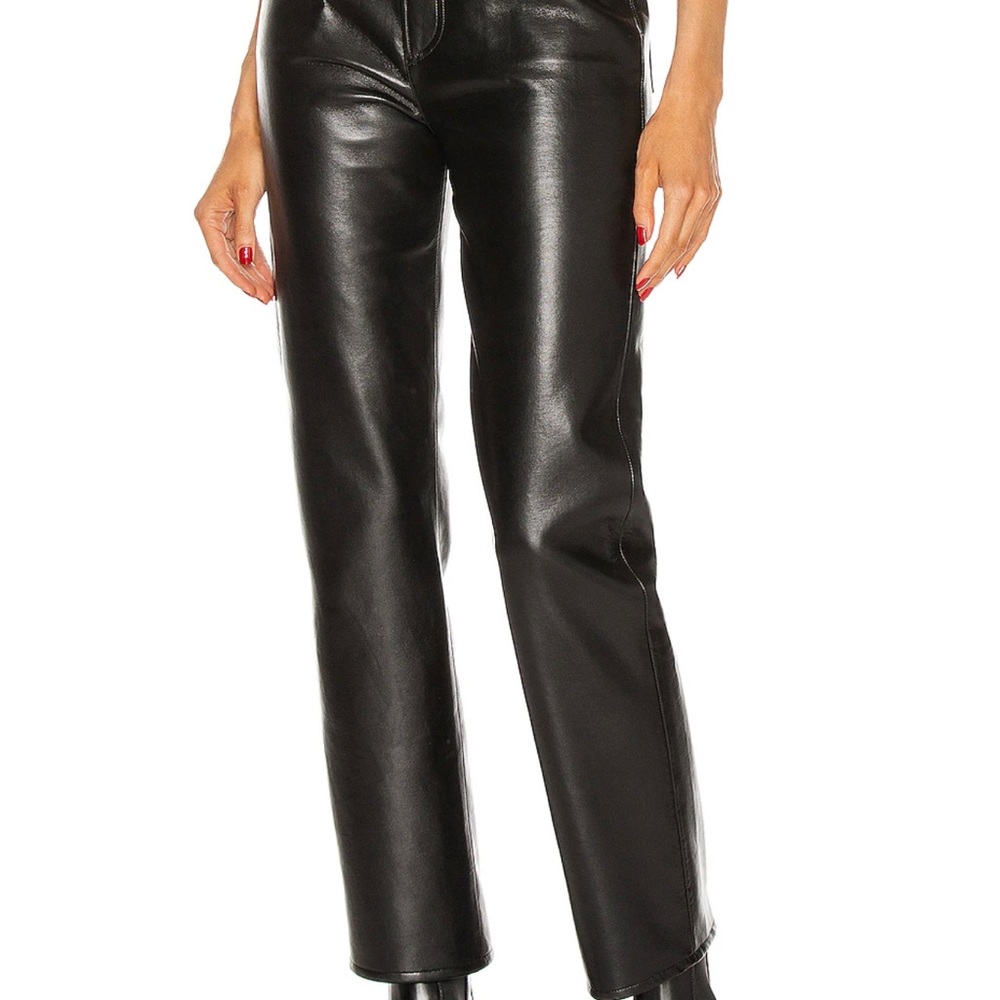Agolde Black leather pants size 27